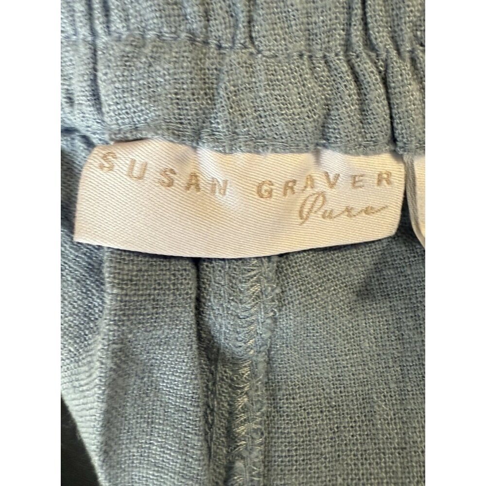 Susan Graver Pure Women’s Pants Crop Elastic Waist Pockets Blue Chambray Size 3X - Picture 7 of 9